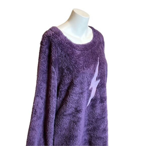 Wildfox purple lightning bolt fleece lounge top size L - Picture 5 of 14